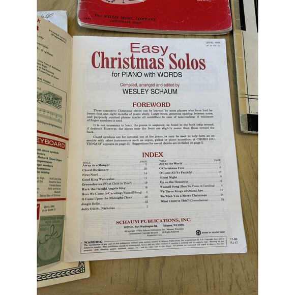 5* VTG Piano Sheet Music Beginners Kids BACH Schaum Schmitt Xmas Learn Prep Play - Picture 10 of 16